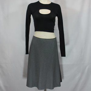 Luisa Cerano gray lined midi  skirt 100% wool size 6